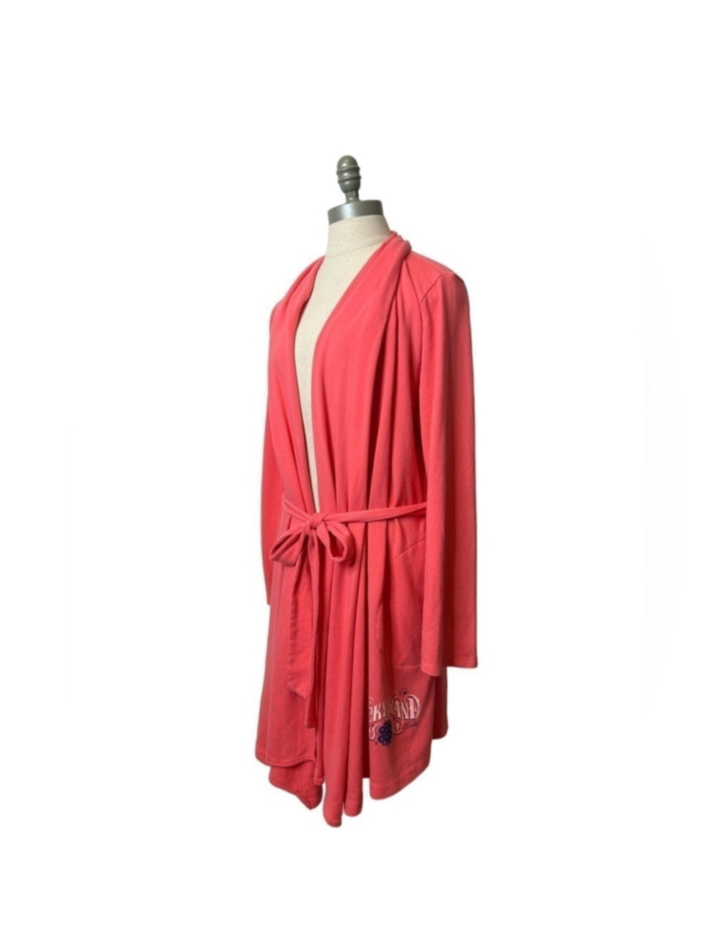 Lucky Brand Women’s Y2K Vintage Coral Long Sleeve Cotton Blend Boho Robe XL - Picture 4 of 10